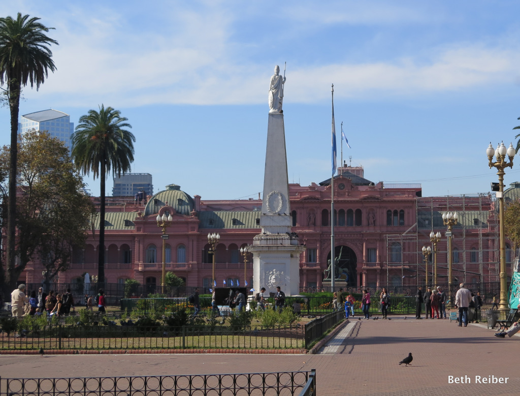 The Plaza de Mayo with its Casa Rosada government house.