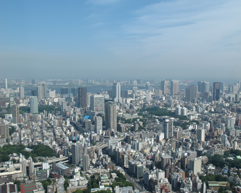 View of Tokyo toward Tokyo Bay