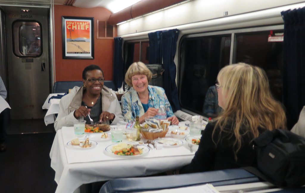 The dining car is part of the experience of riding the Amtrak rails
