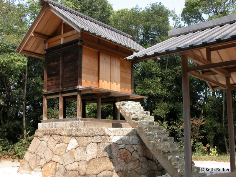 A modern interpretation of Go'o Shrine on Naoshima, one of several places to visit between Kyoto and Hiroshima