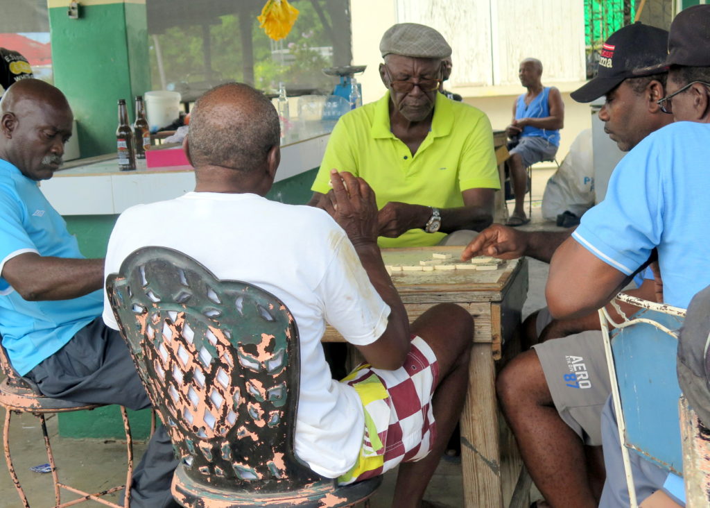 Men playing dominoes in Barbados