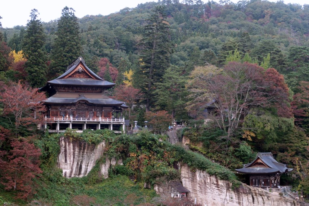 Enzoji Temple, in Yanaizu in Fukushima Prefecture, sits on a cliff overlooking the river