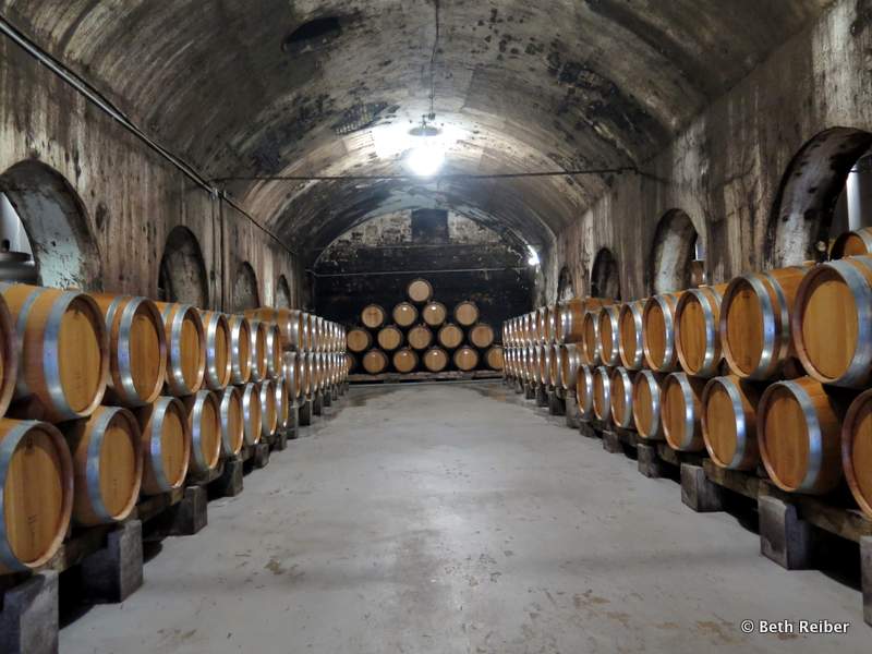 Stone Hill Winery's arched cellars, which you can see on free guided tours, is part of the Hermann Wine Trail