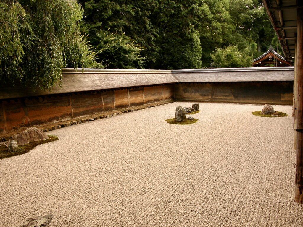 Ryoanji Temple's rock garden makes it one of the most famous of Kyoto temples and shrines